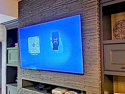 Samsung S85 OLED TV Wall Mounting Above Feature Fireplace