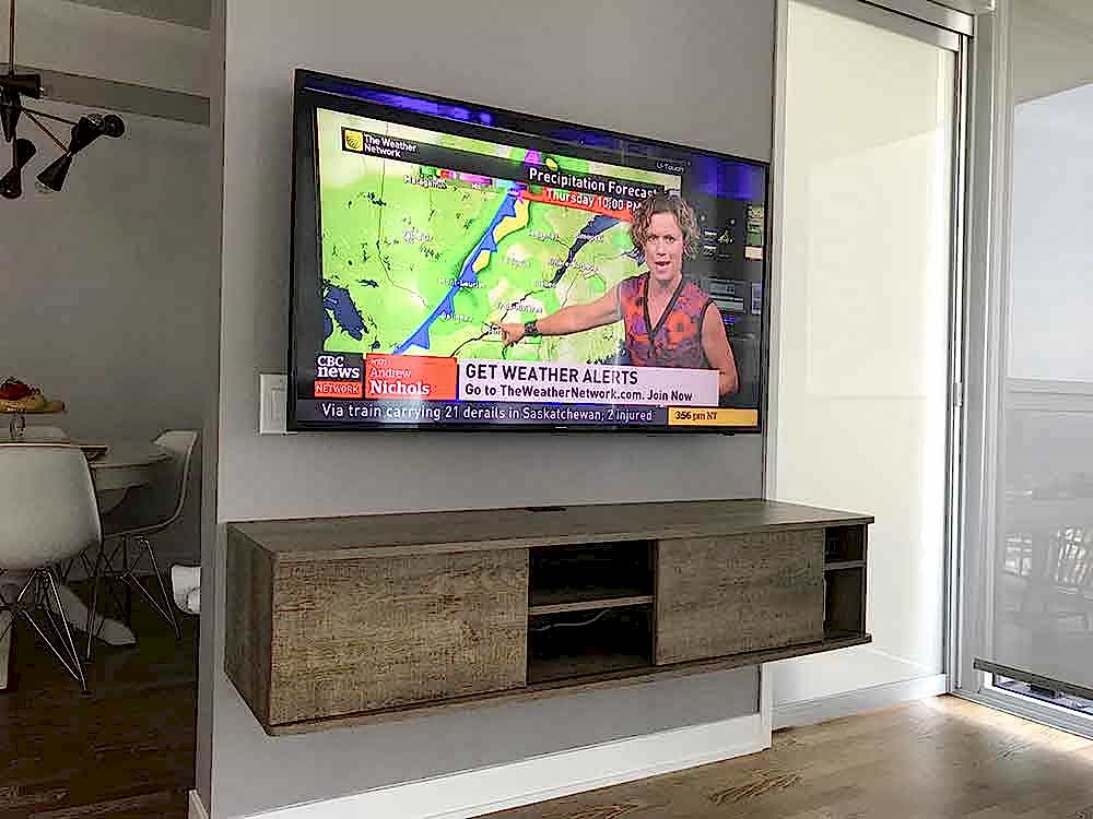 Projects with floating shelves supplied by customers